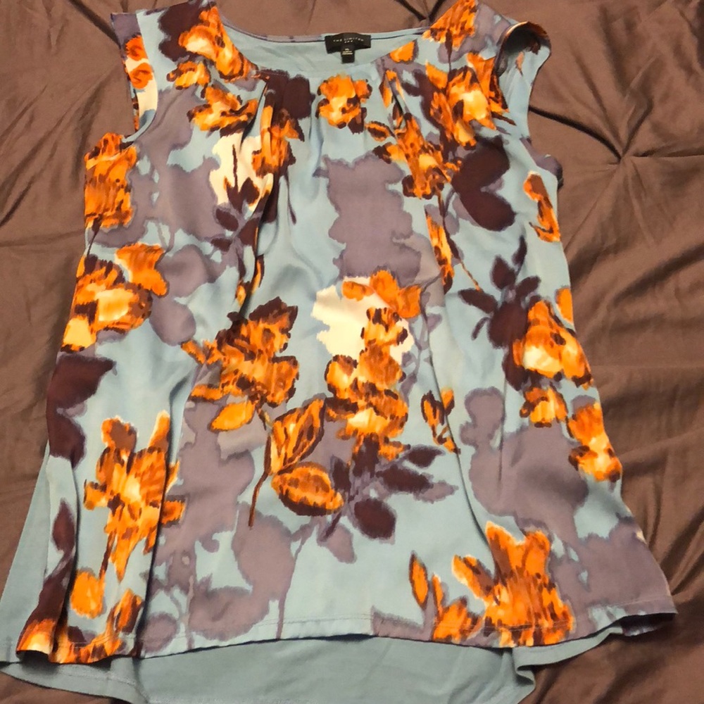 Blue floral blouse